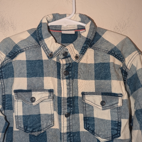 Blu kids plaid Blu and white button down shirt size 9 to 10 years - Picture 5 of 9